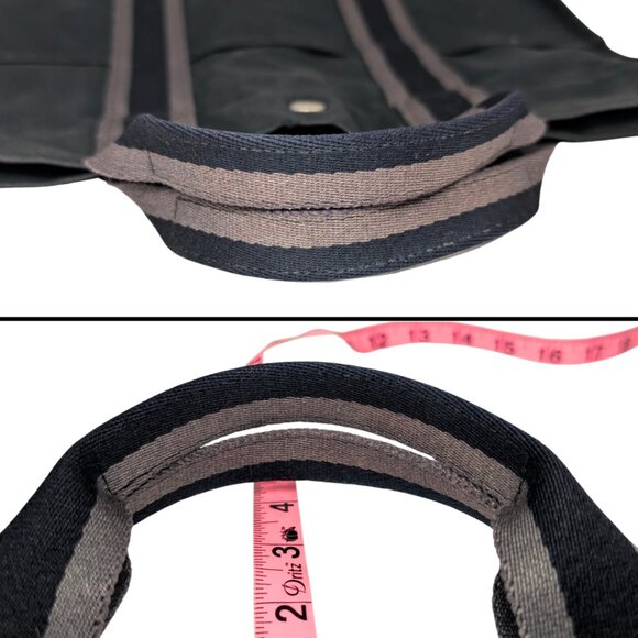 Hermès Black Cotton Canvas Fourre Tout MM Casual Snap Tote Bag Made in France - Picture 6 of 11